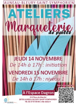 Ateliers marqueterie de paille - Jeudi 14 et vendredi 15 novembre de 14h à 17h