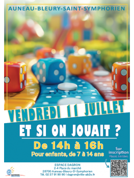 Et si on jouait ? Vendredi 11 juillet de 14h à 16h