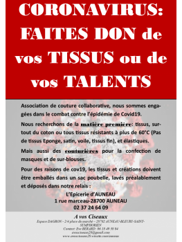 L'association A vos Ciseaux cherche draps, tissus et élastiques !