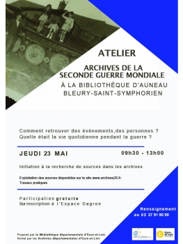 Atelier : Archives de la Seconde Guerre Mondiale - Jeudi 23 mai de 9h30 à 13h00