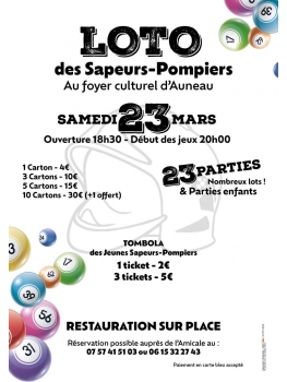 Loto des sapeurs-Pompiers - Samedi 23 mars à 20h