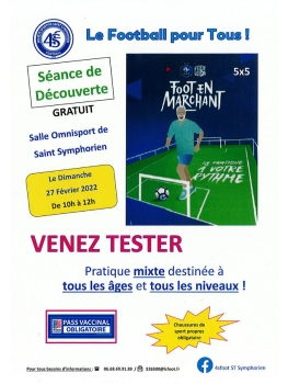Séance de découverte - Le football pour tous : Dimanche 27 février de 10h à 12h