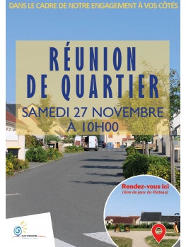Réunion de quartier - Samedi 27 novembre à 10h00